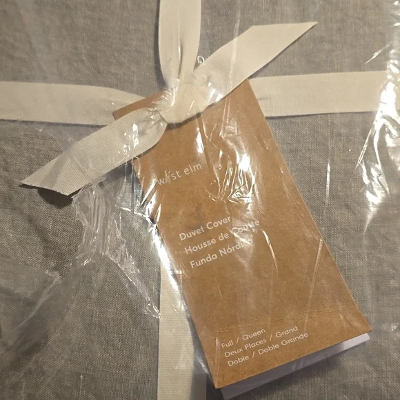 European Flax Linen Duvet Cover, Size: Full/Queen, Color: Warm Gray Melange - Picture 5 of 6